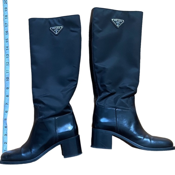 Prada leather and nylon knee boots - Picture 1 of 5